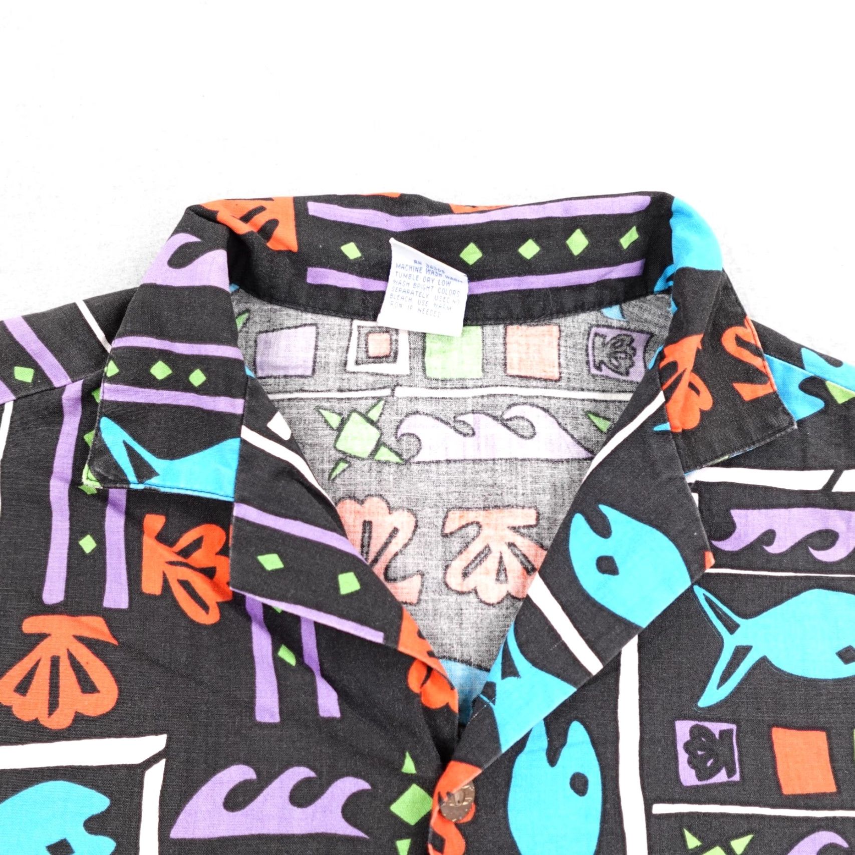 Vintage VINTAGE Sea & Ski Hawaiian Shirt Mens Large Black Aloha Fish Print 90s Beach Tropical Size US L / EU 52-54 / 3 - 2 Thumbnail