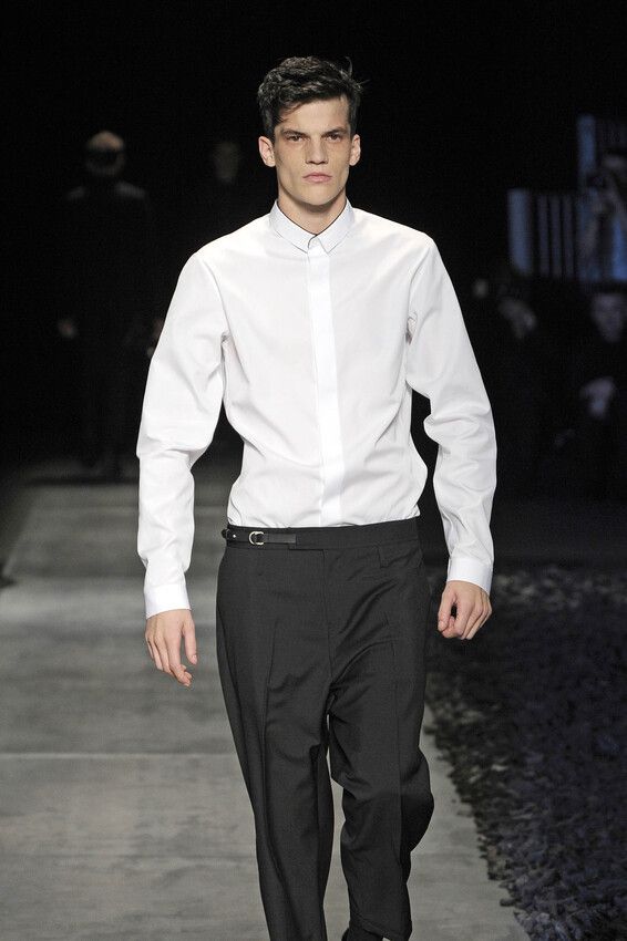 Dior by Kris Van Assche F/W2010 White Cotton Korean Shirt Size US L / EU 52-54 / 3 - 2 Thumbnail