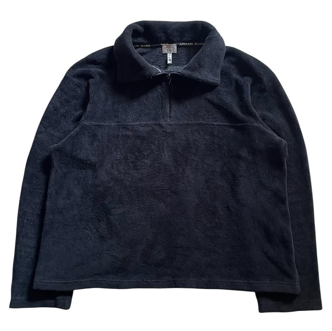 Giorgio Armani 90’s Armani Jeans Quarter-Zip Fleece Pullover (Boxyfit) Size US XS / EU 42 / 0 - 6 Thumbnail