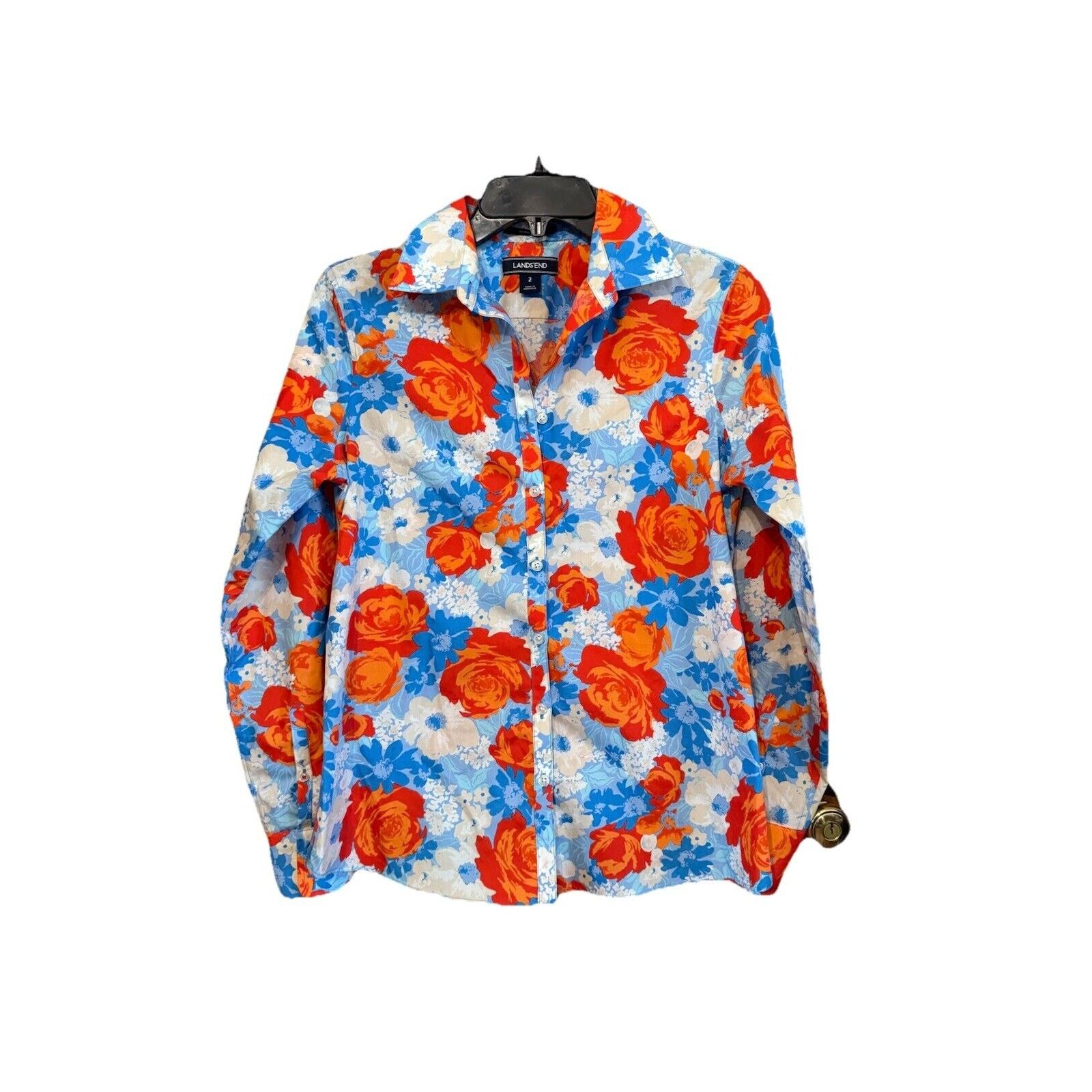 Lands' End Lands’ End Floral Print Button Down Women’s Size 2 Size XS / US 0-2 / IT 36-38 - 1 Thumbnail