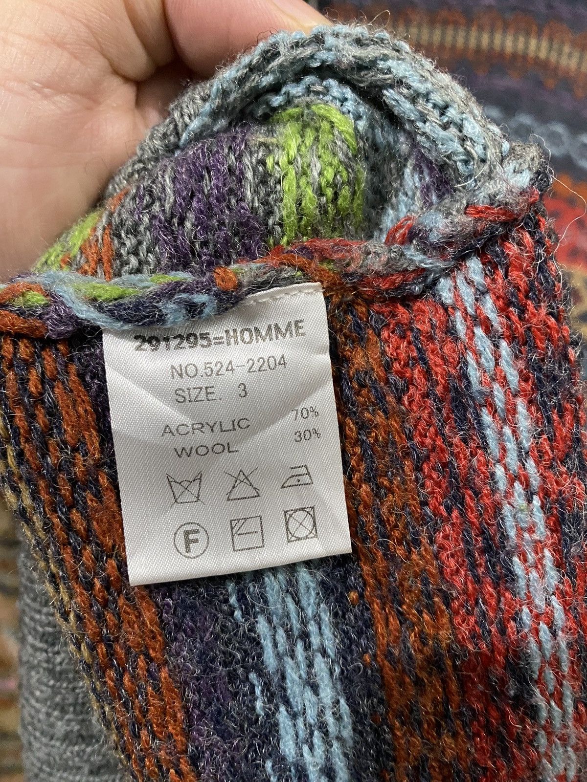 20471120 2000s 291295 = homme Multicolor wool cardigan kapital Size US M / EU 48-50 / 2 - 12 Thumbnail