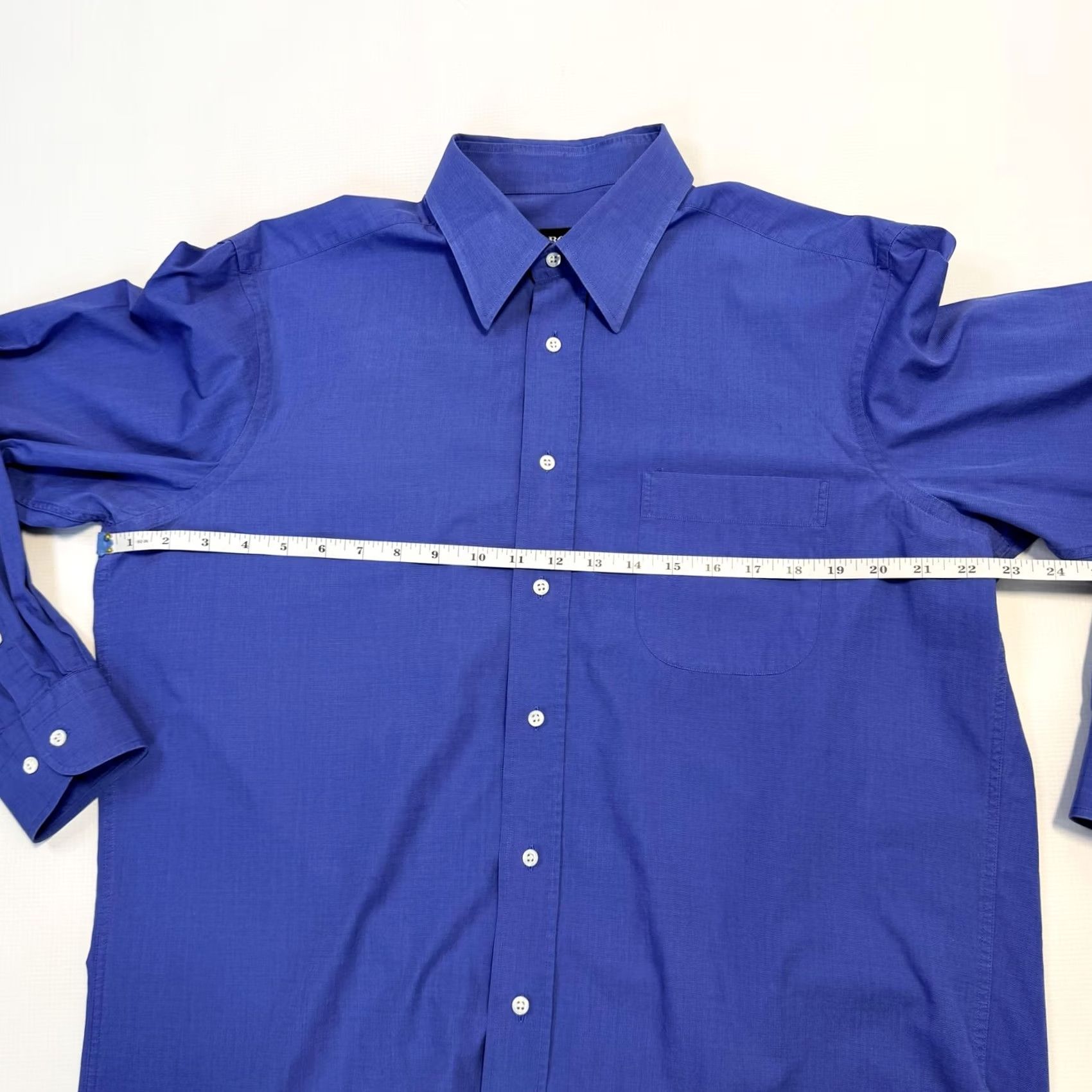 Hugo Boss VINTAGE Boss Dress Shirt Mens 16 Blue Regular Fit 100% Cotton Long Sleeve Portugal Size 42R - 6 Thumbnail