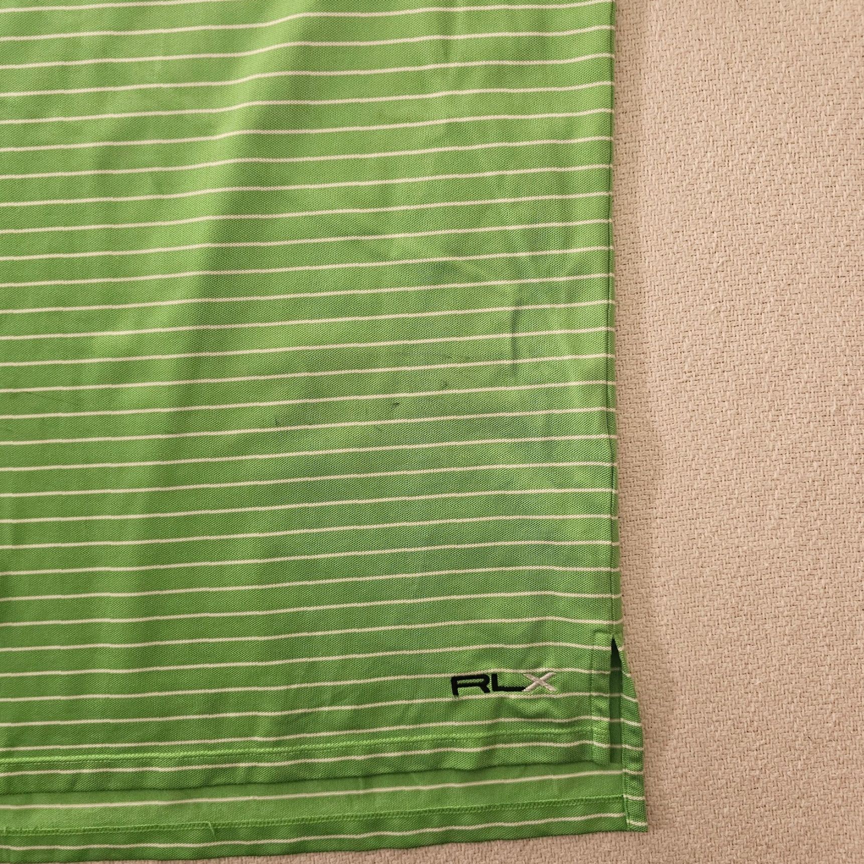 RLX Ralph Lauren RLX Ralph Lauren Polo Shirt Golf Striped Green Large Jersey Stretch Breathable Casual Size US L / EU 52-54 / 3 - 3 Thumbnail