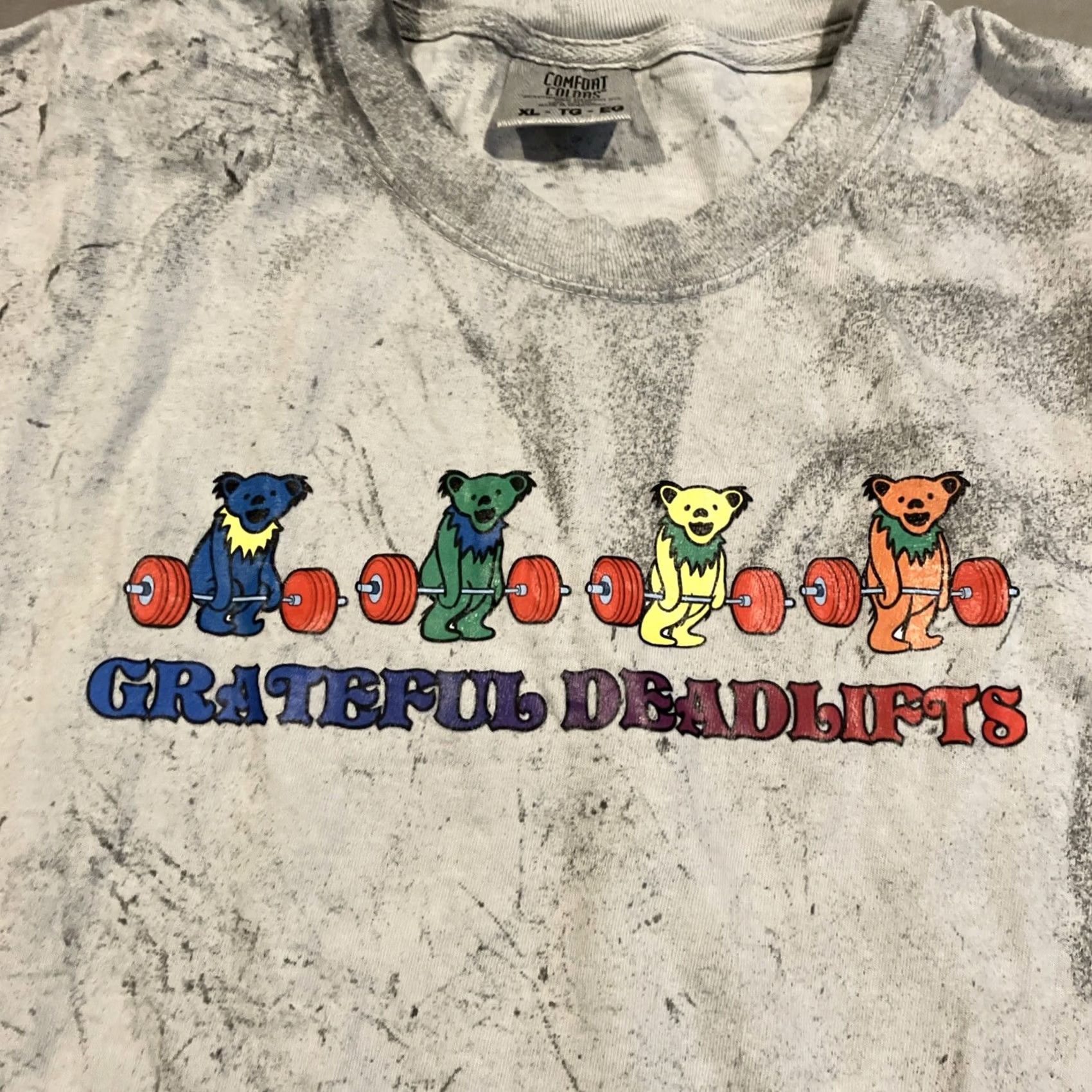 Comfort Colors GRATEFUL DEAD GRATEFUL DEADLIFTS Tie Dye Bear T Shirt Men's XL Gray Short Sleeve T-Shirt Comfort Colors Bears Animals Mens XL Size US XL / EU 56 / 4 - 2 Thumbnail