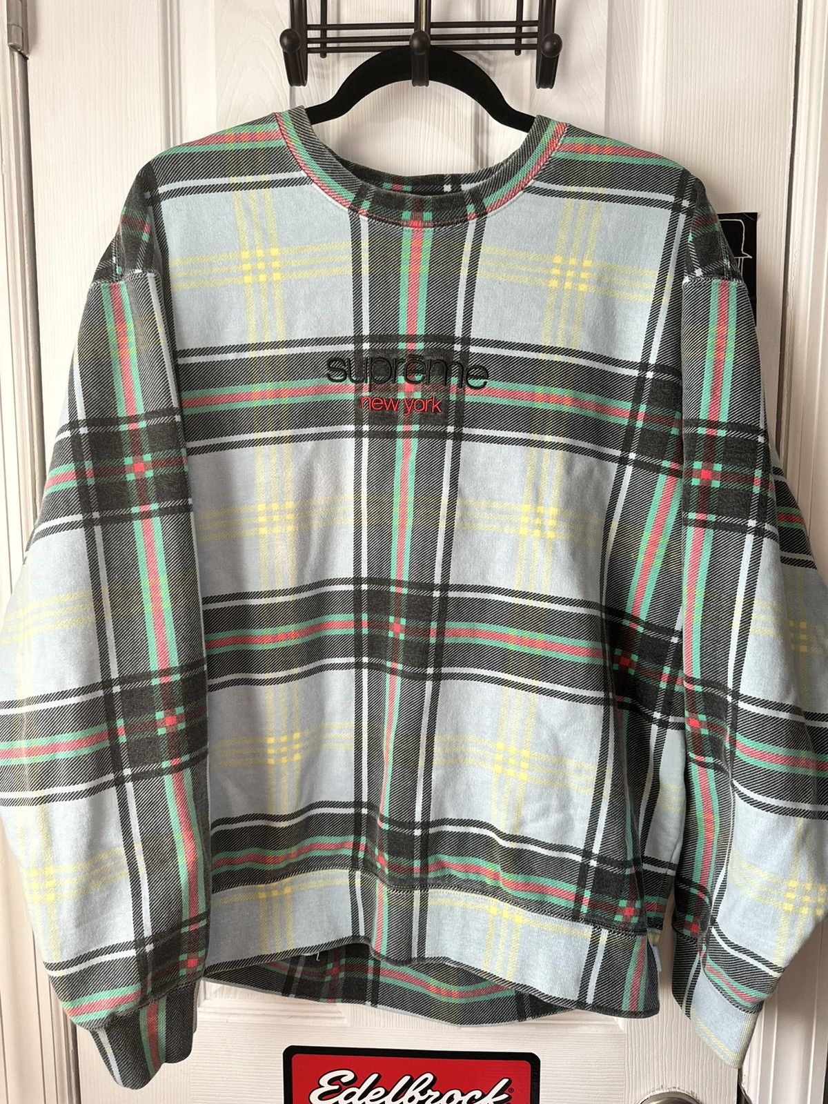 Supreme Plaid Crewneck | Grailed