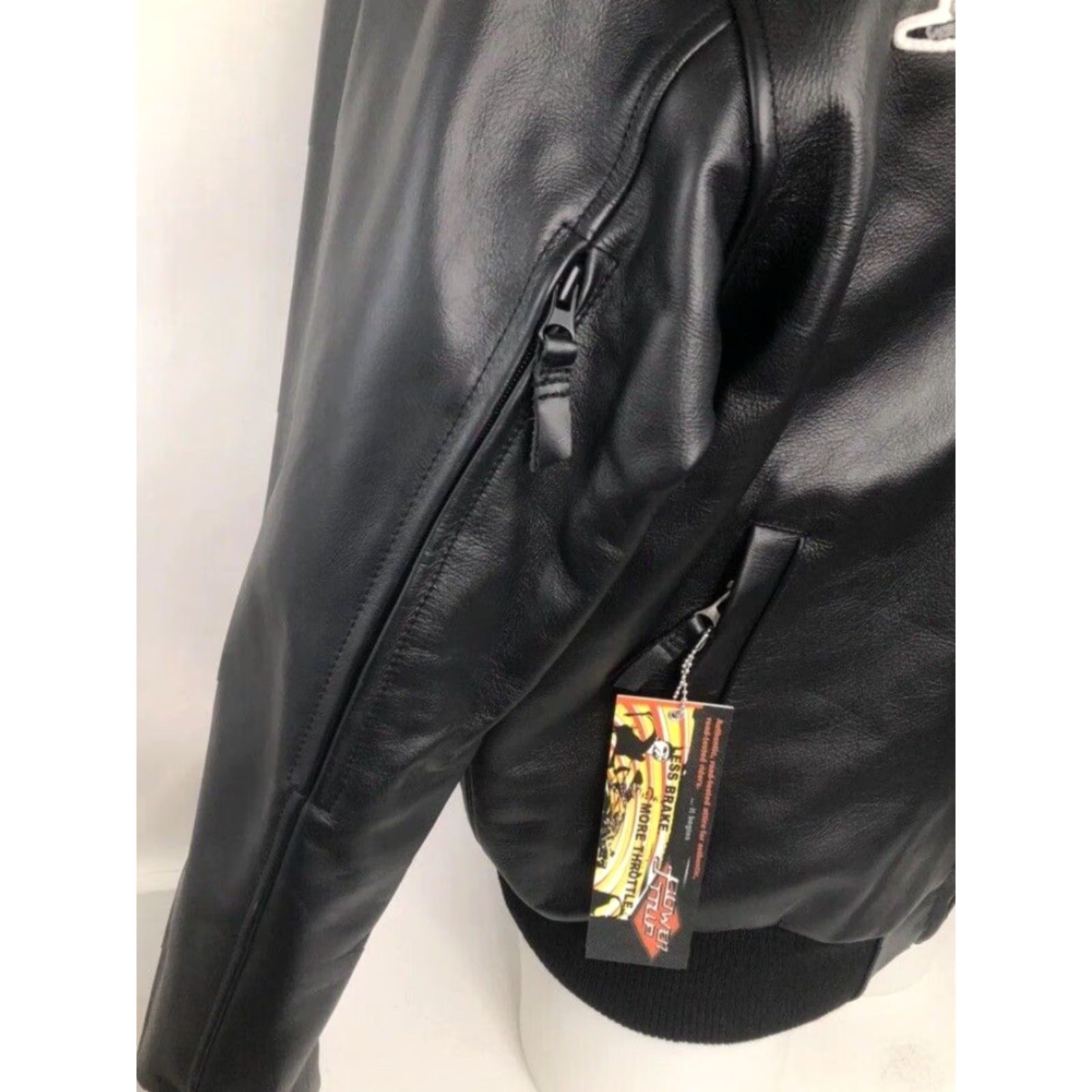 Vintage POWER TRIP Leather Motorcycle Biker Mens M Bomber Jacket Black Size US M / EU 48-50 / 2 - 6 Thumbnail