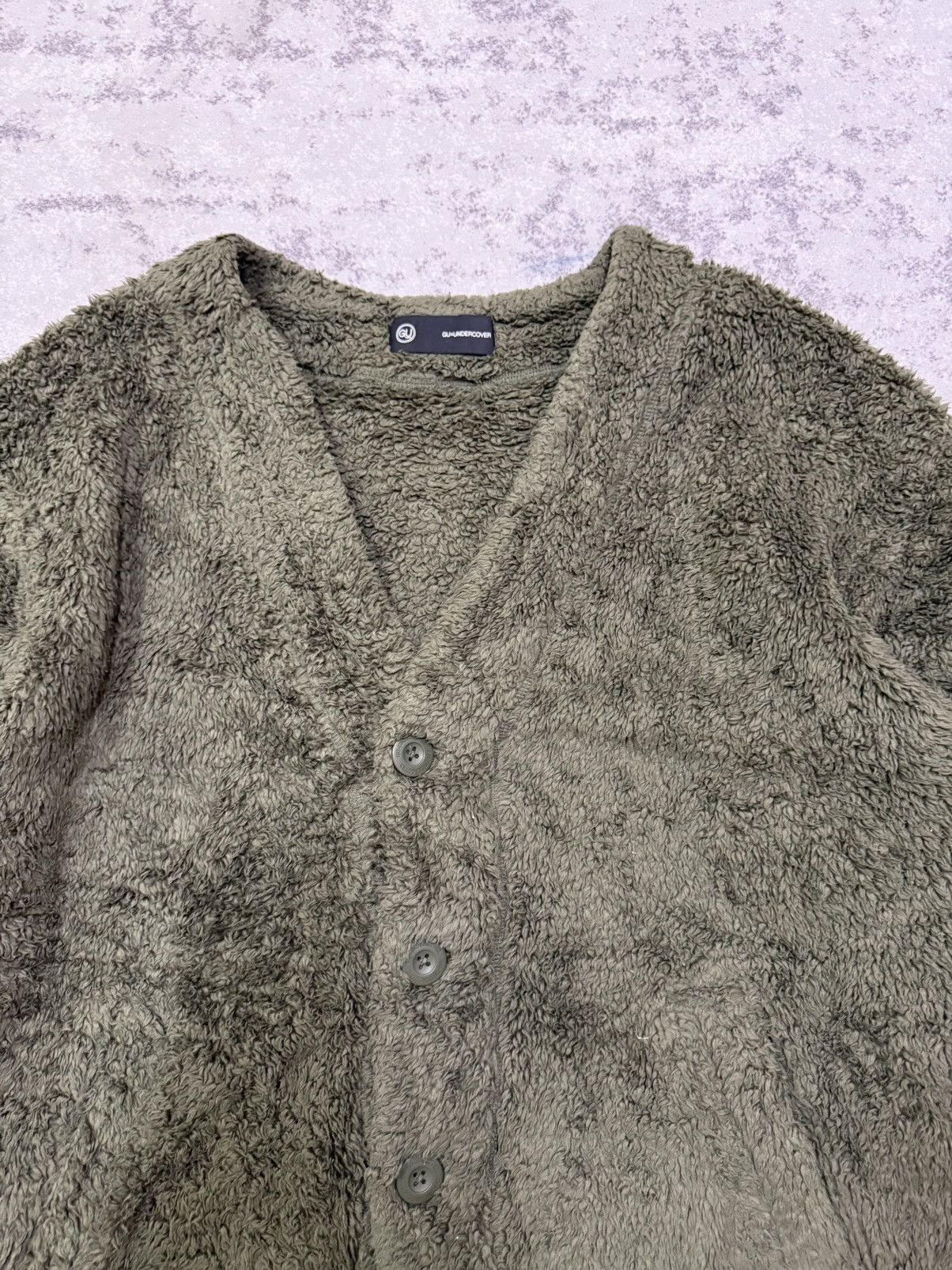 GU × Undercover Gu x Undercover Sherpa Fleece Cardigan Sweater Size US XL / EU 56 / 4 - 6 Thumbnail