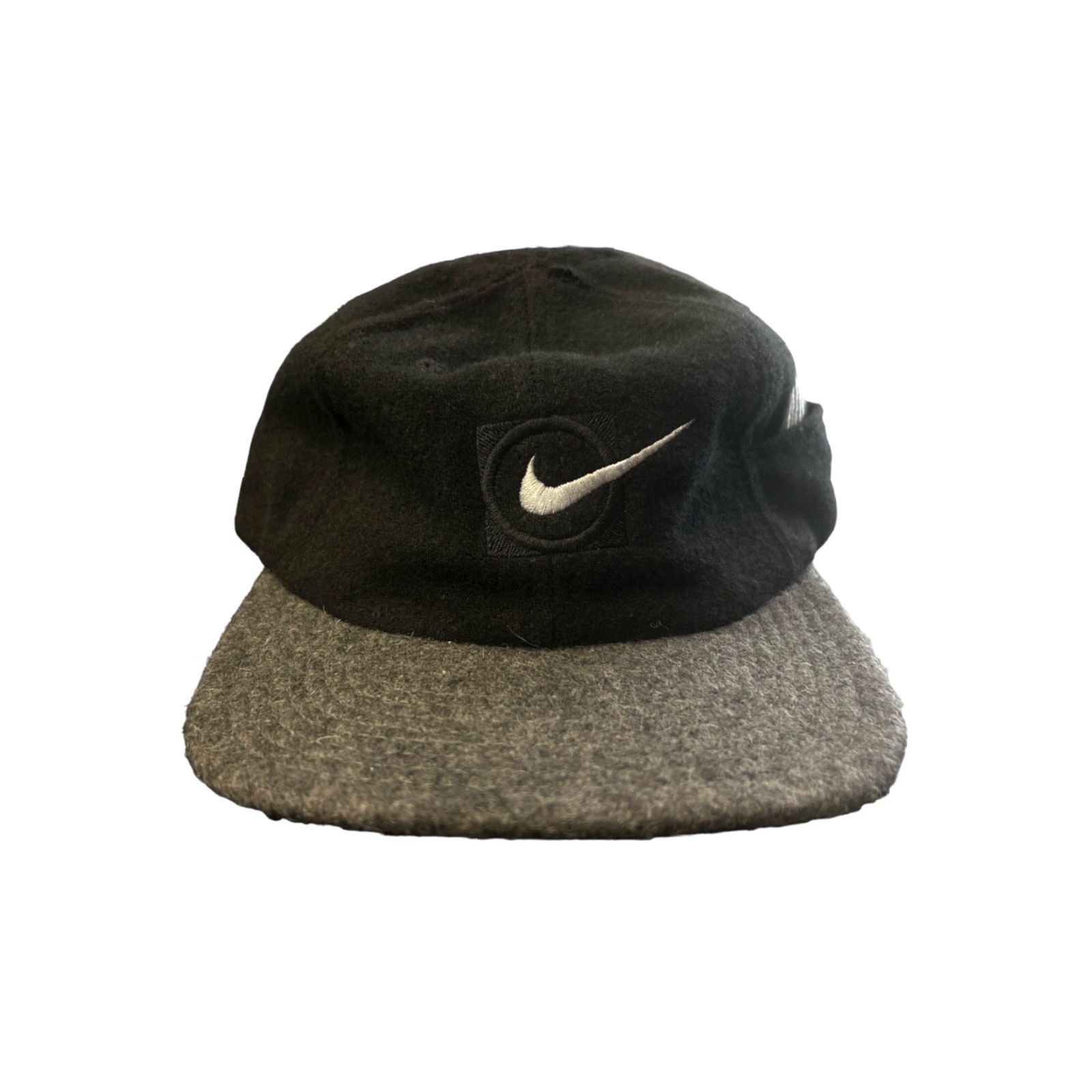 Nike VINTAGE Nike Black Wool Strap Back Hat Adult OSFA 90s Made in USA Baseball Cap Mens Size ONE SIZE - 2 Thumbnail