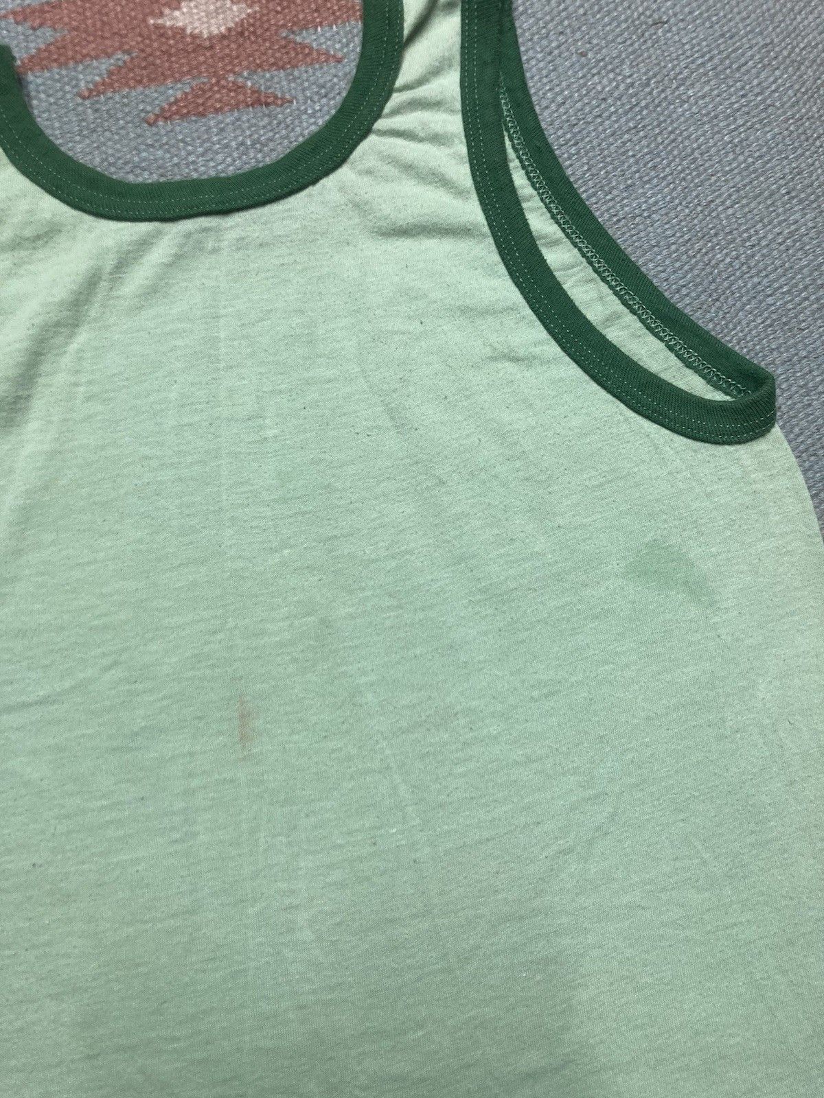 Vintage 70s tank top shirt 2 tone green boys large women’s baby tee Size S / US 4 / IT 40 - 6 Thumbnail