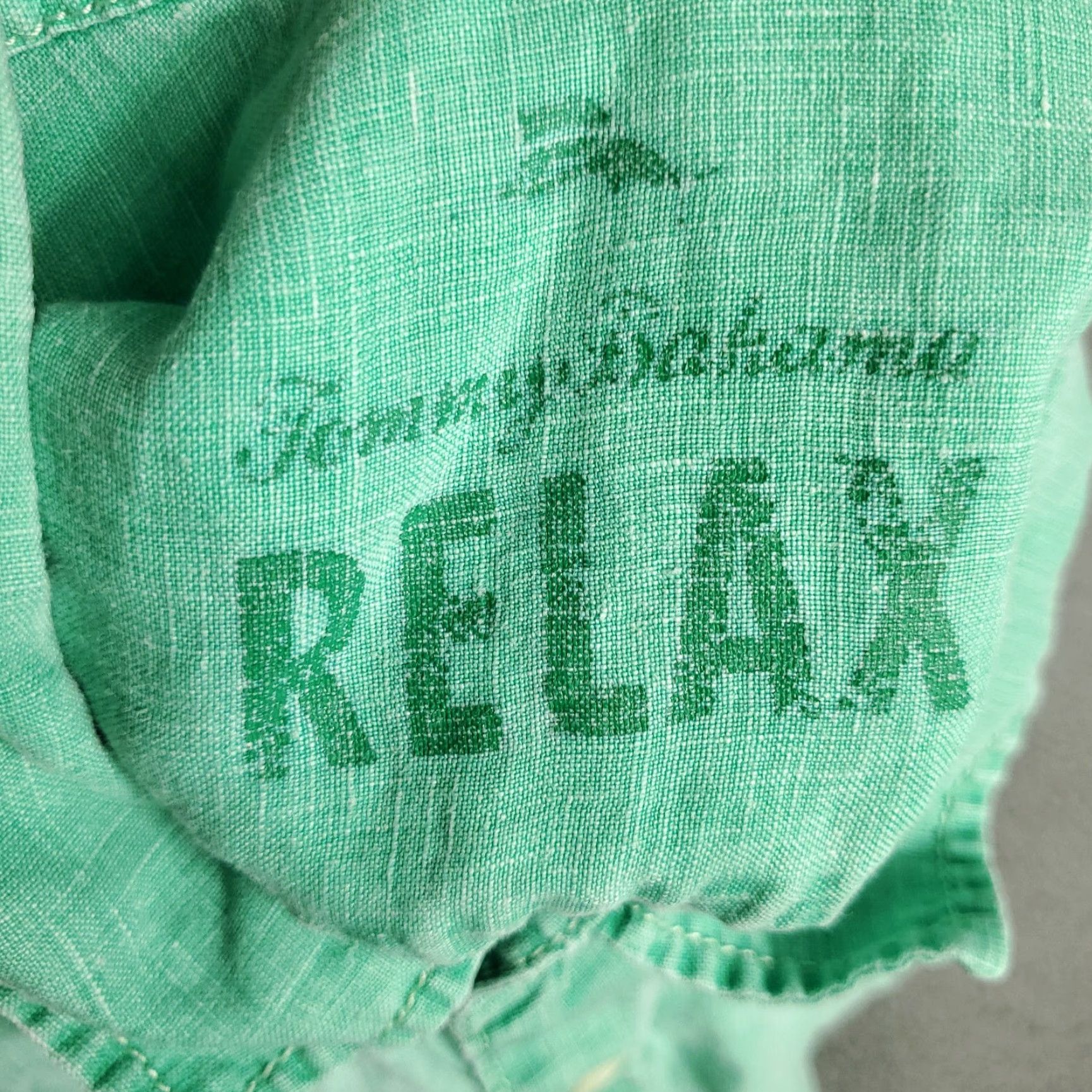 Tommy Bahama Tommy Bahama Hawaiian Shirt Mens Large Green Striped Linen Button-Up Short Sleeve Size US L / EU 52-54 / 3 - 7 Thumbnail
