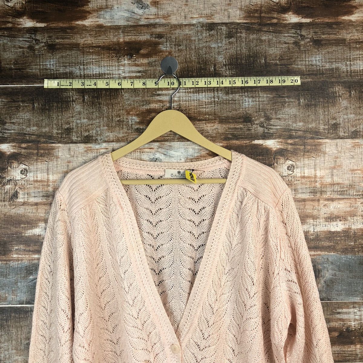 Japanese Brand Japanese Brand Pink vintage crochet Cardigan Knitwear #A1869 Size L / US 10 / IT 46 - 4 Thumbnail