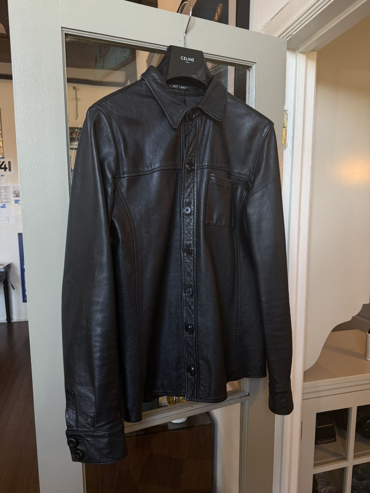 Helmut Lang Helmut Lang Vintage Leather Shirt Jacket — Late 1990s Size US S / EU 44-46 / 1 - 2 Thumbnail