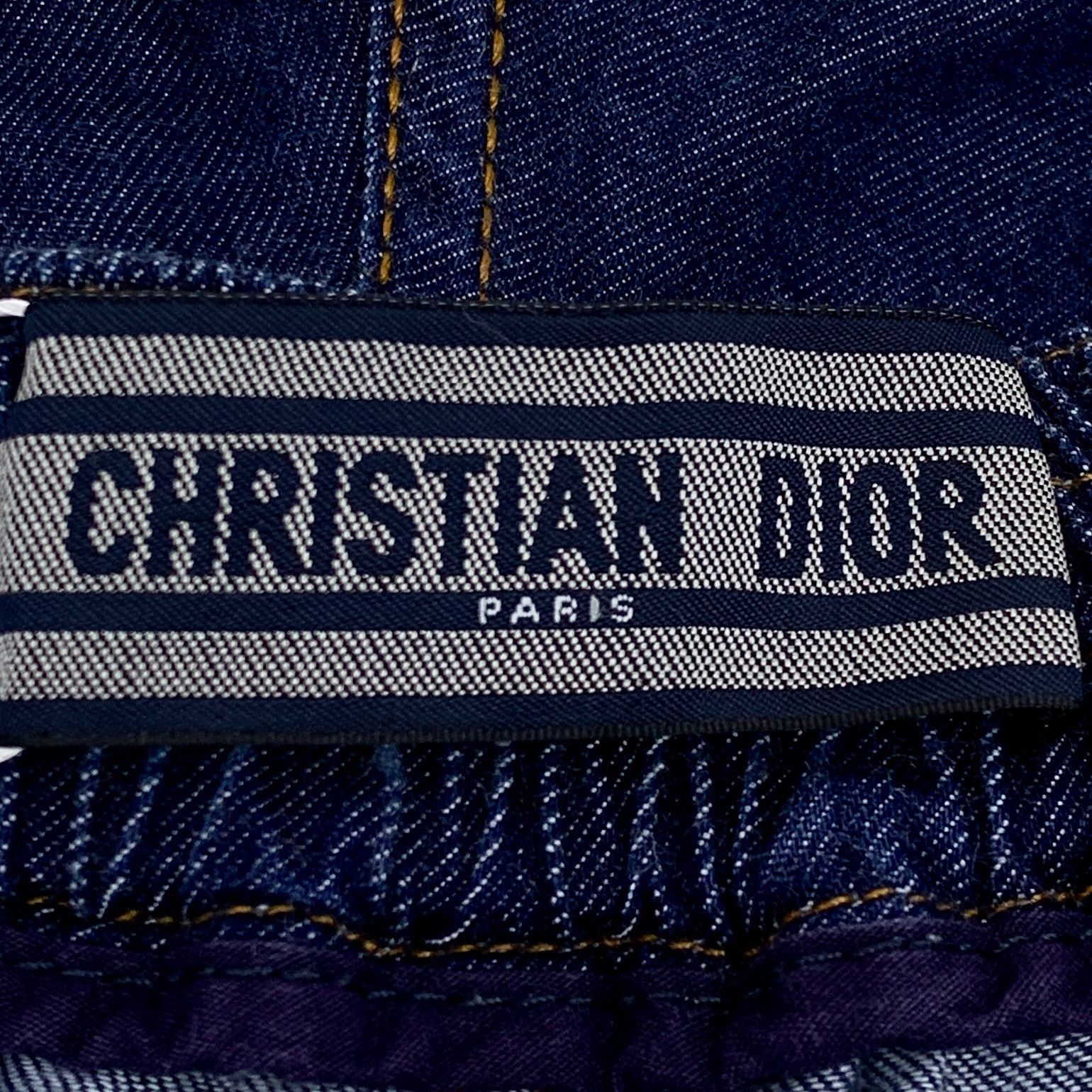 Dior Christian Dior Paris Denim Wide-Leg Pants With Side Stripe & Size 42" / US 20 - 4 Thumbnail