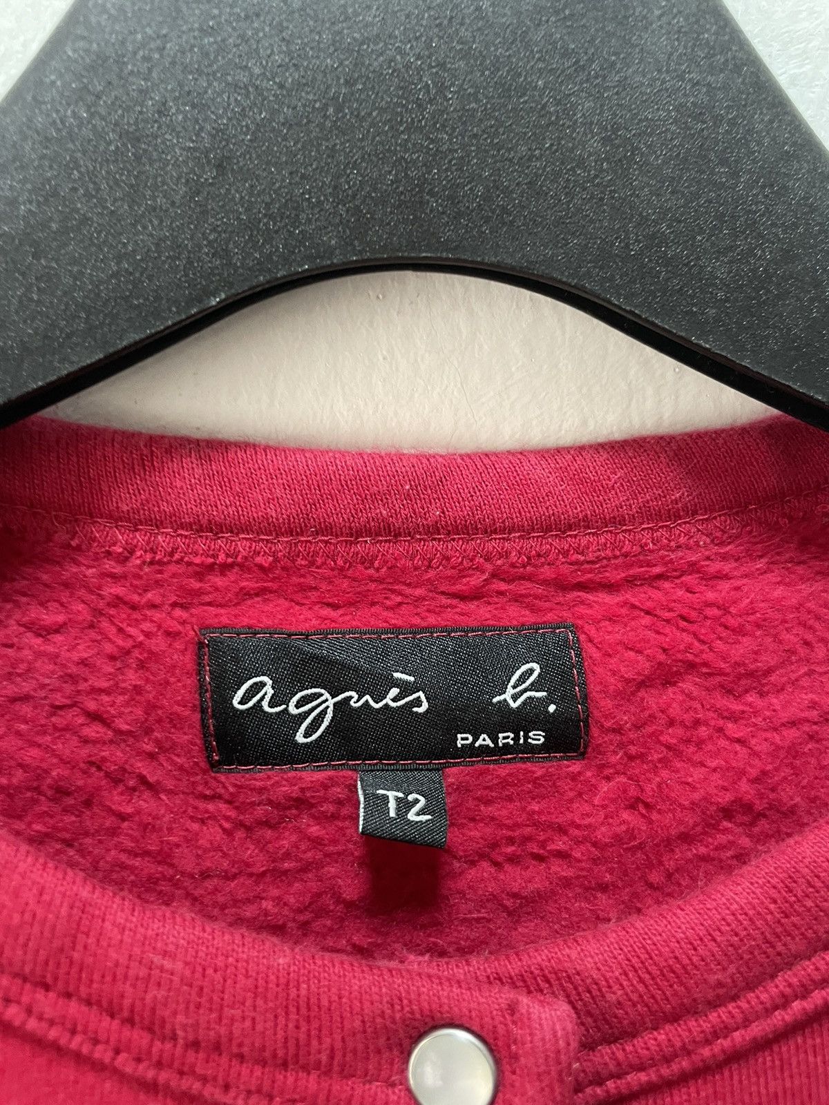 agnes b. AGNES B Sweat Cardigan Snap Button Japan Red Size L / US 10 / IT 46 - 2 Thumbnail