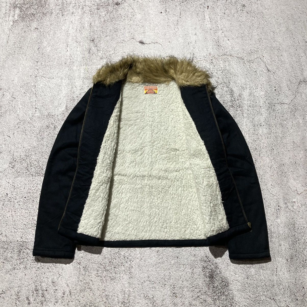 Japanese Brand 2000s CocoLulu Canvas Fur Work Jacket Black Punk Style Size US M / EU 48-50 / 2 - 9 Thumbnail