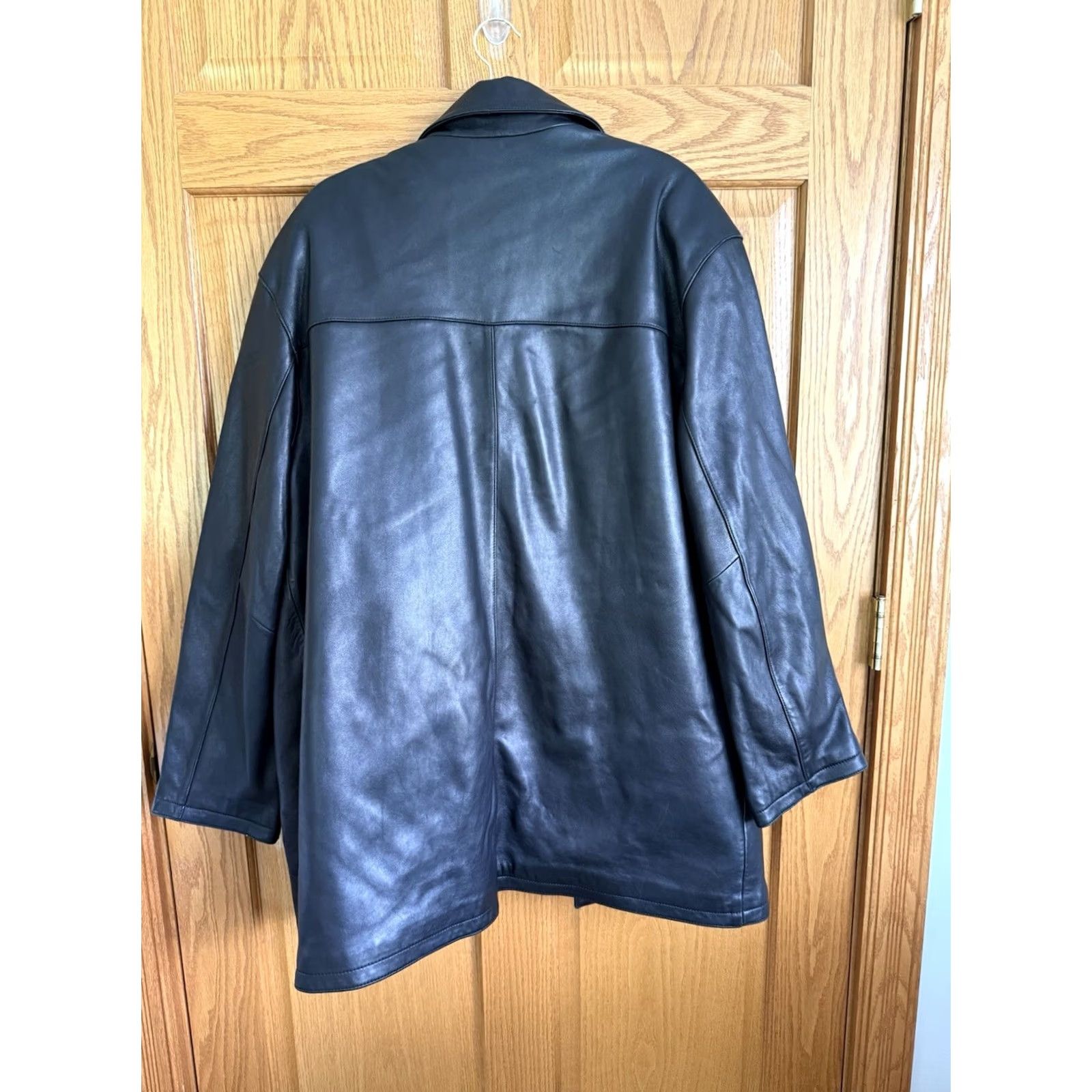 Andrew Marc Andrew Marc Black Faux Leather Moto Jacket Mens Large 4 Button Business Size US L / EU 52-54 / 3 - 2 Thumbnail