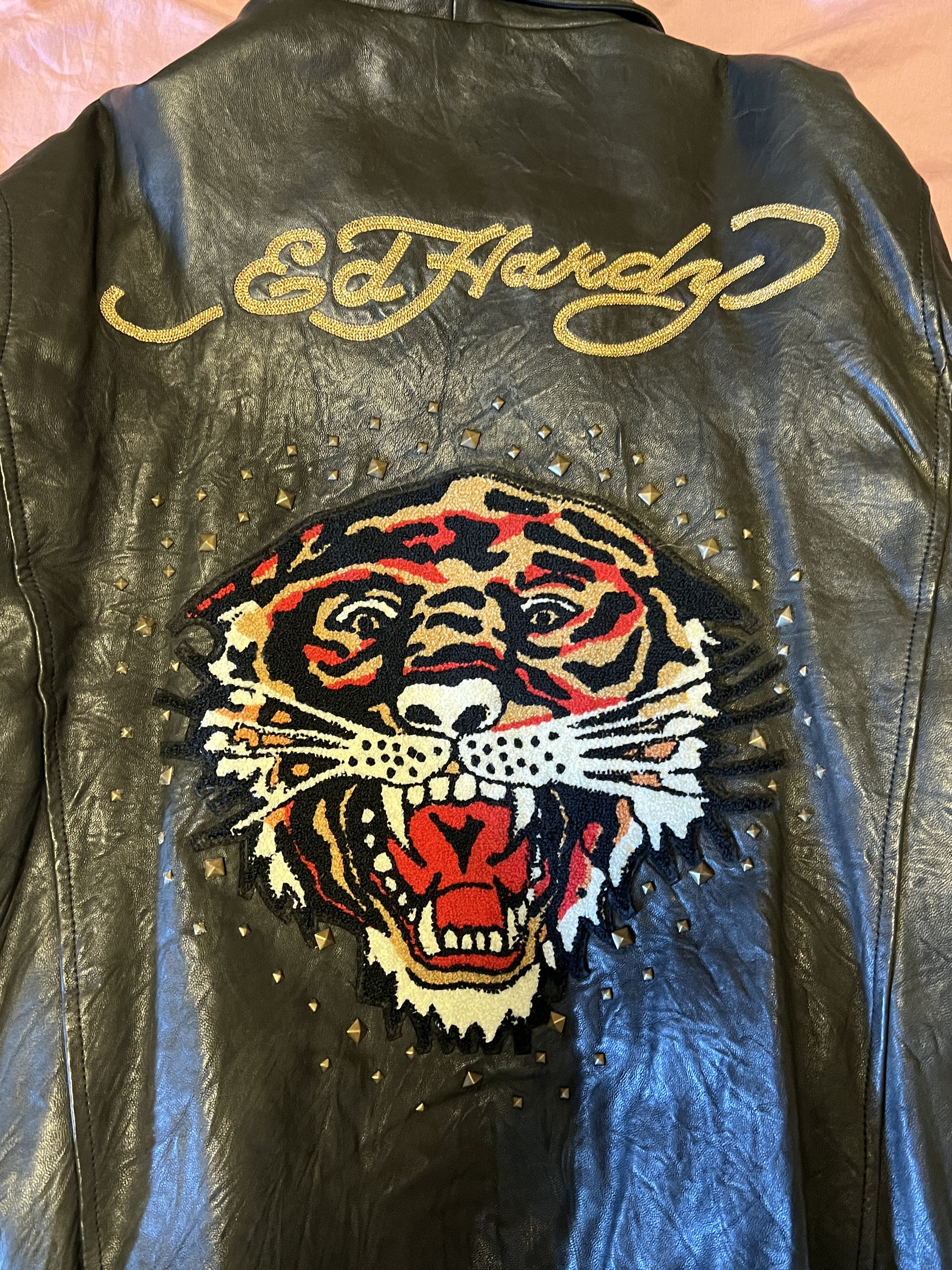 Christian Audigier Christian Audigier Tiger Leather Varsity Jacket Y2K Ed Hardy Size US XXL / EU 58 / 5 - 4 Thumbnail