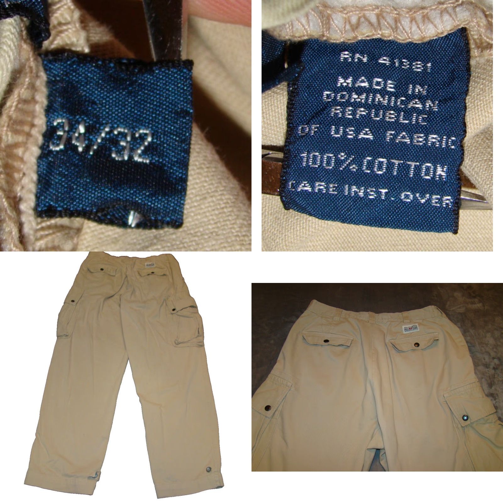 Polo Ralph Lauren VINTAGE Polo Ralph Lauren Men’s Pants 34x32 Chino Beige Khaki Cargo Pocket Wide-Leg Size US S / EU 44-46 / 1 - 8 Thumbnail