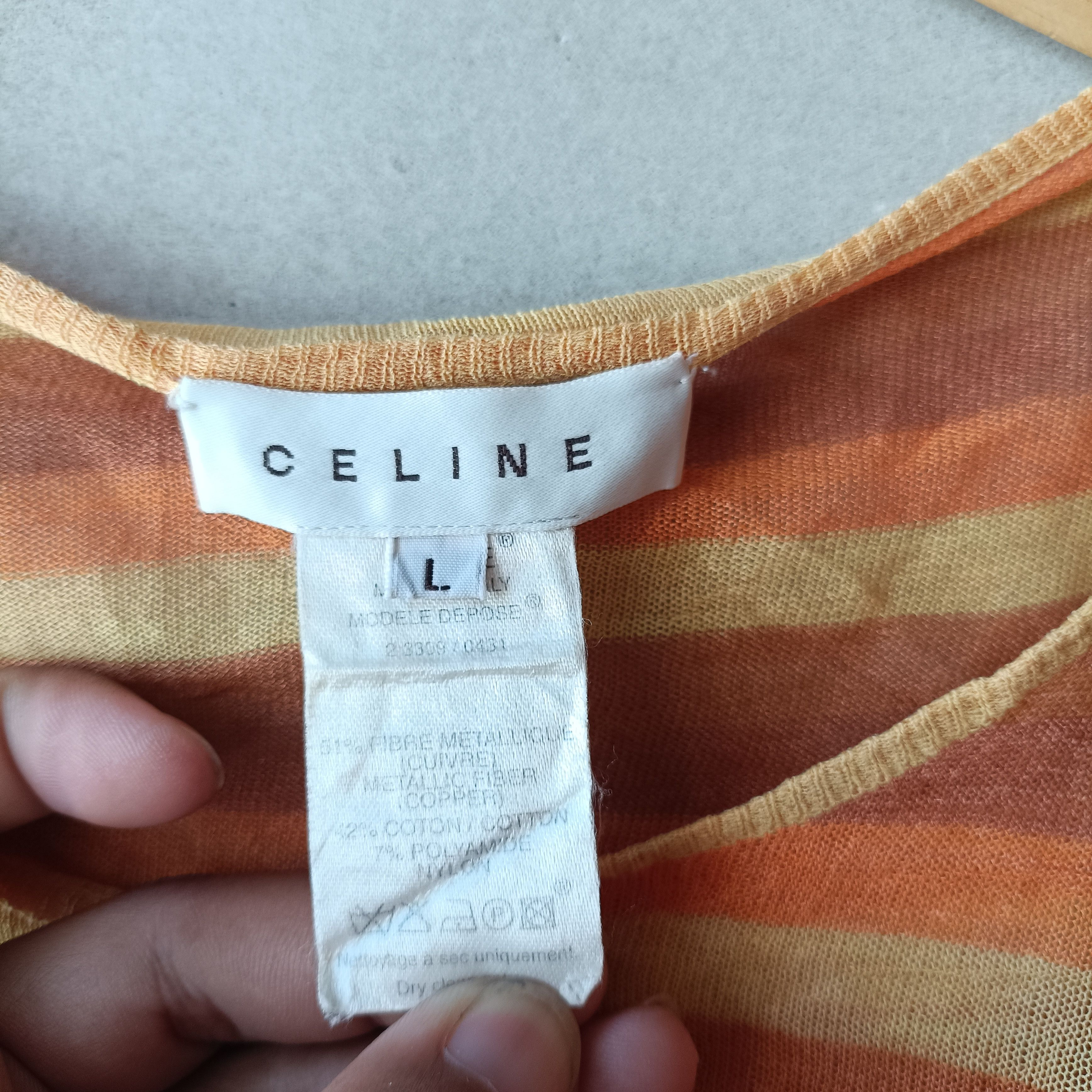 Celine metal knit sheer long sleeve top Celine S/S 2003 Size L / US 10 / IT 46 - 4 Thumbnail