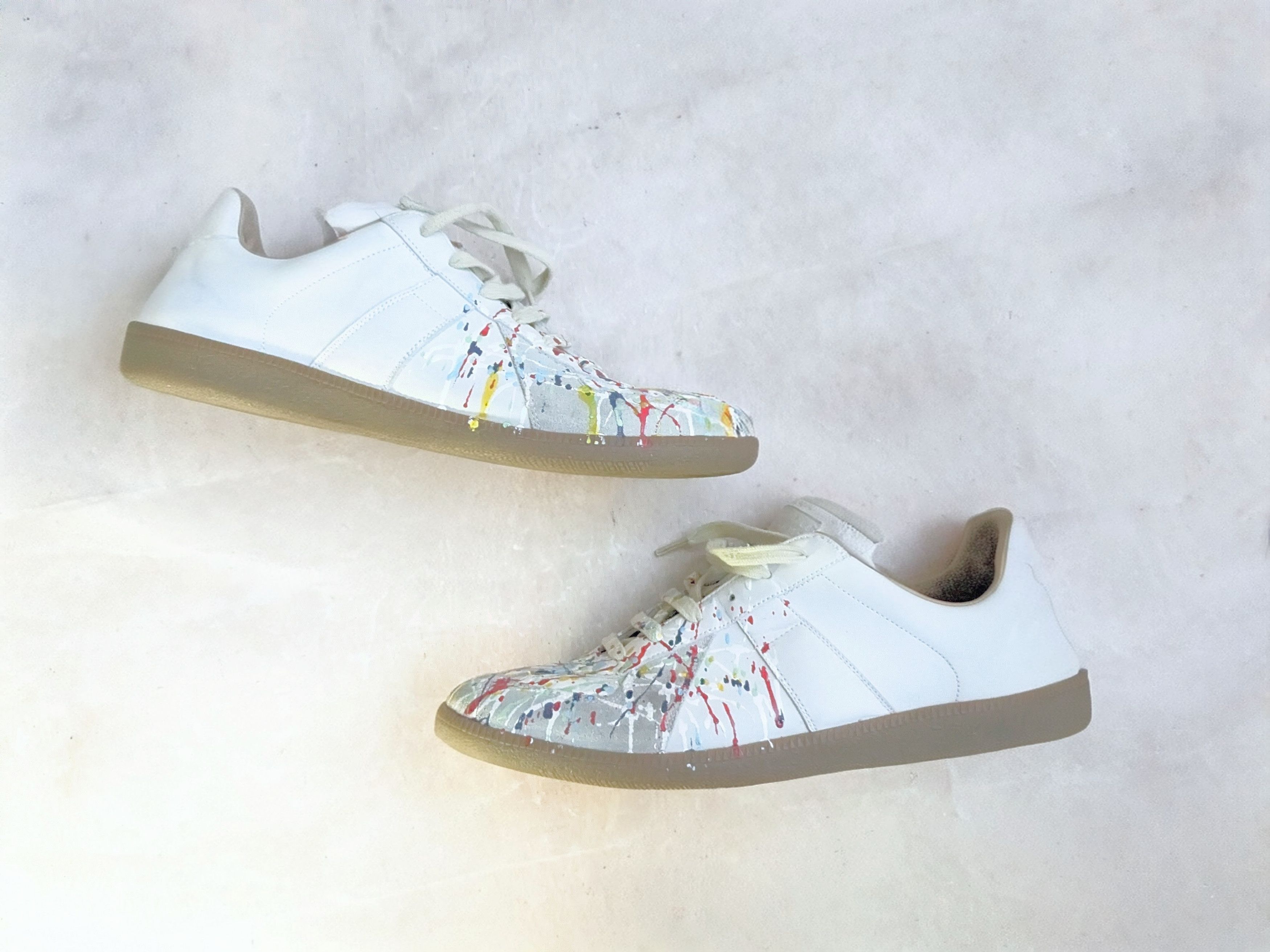 Maison Margiela Maison Martin Margiela White Replica Splatter Shoe Size US 12 / EU 45 - 1 Thumbnail