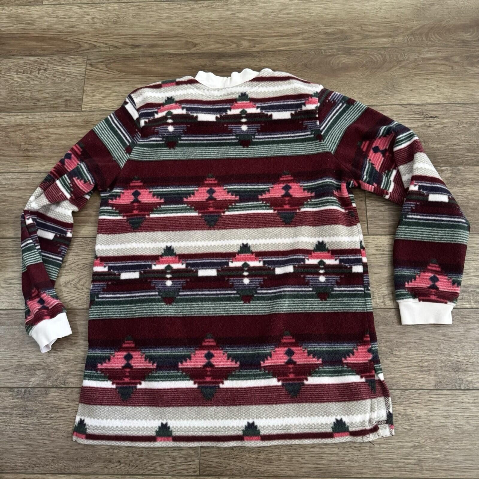 Blair Vintage 90s Blair Aztec Stripe Fleece Mock Neck Sweatshirt Size M / US 6-8 / IT 42-44 - 5 Thumbnail