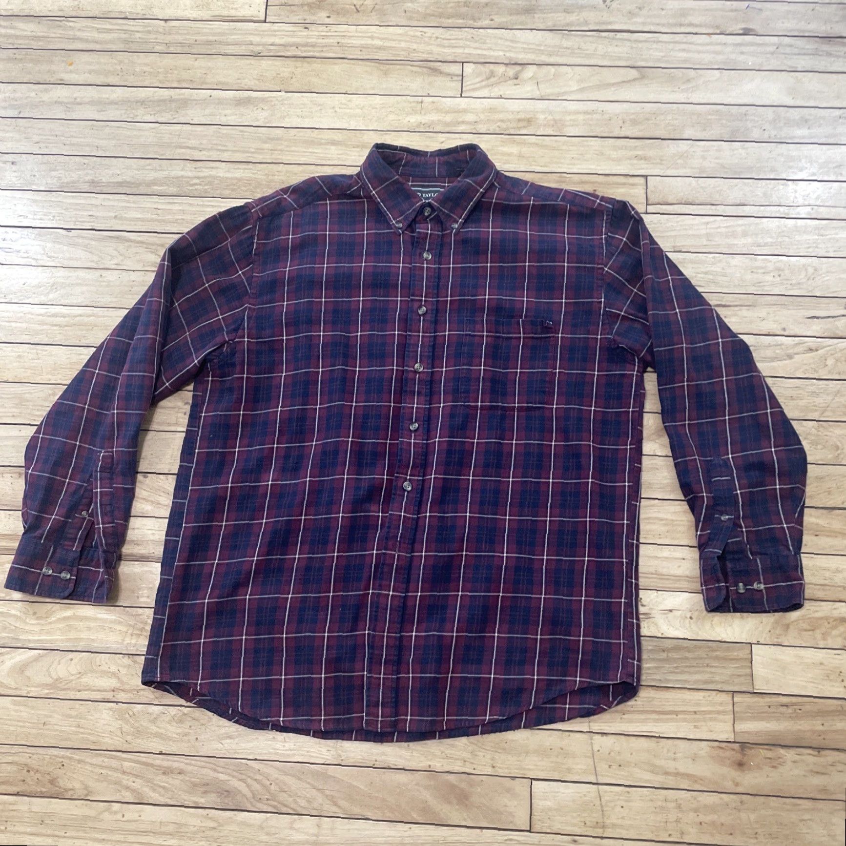Vintage David Taylor Button Down Shirt Men L Dark Red Check Plaid Lightweight Oxford Size US L / EU 52-54 / 3 - 3 Thumbnail
