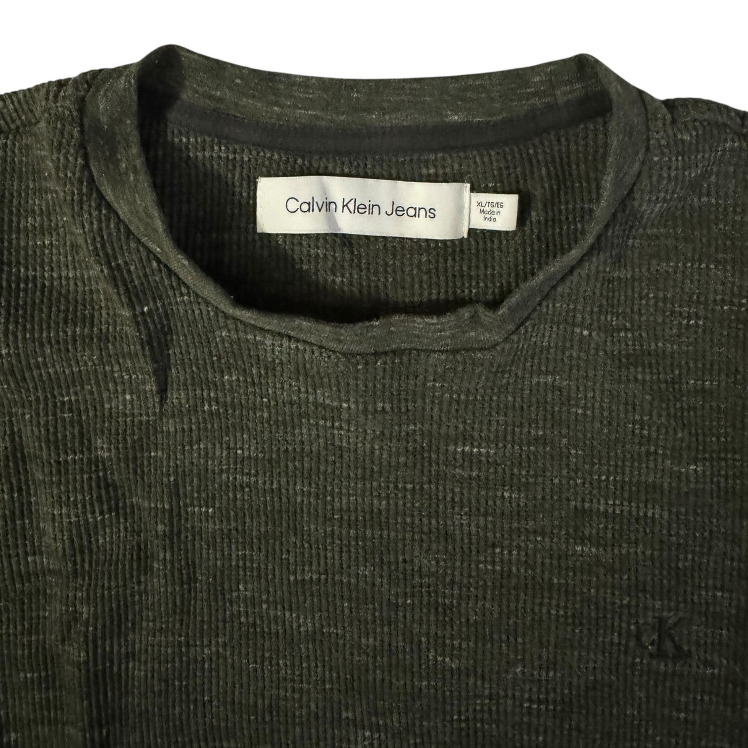 Calvin Klein Calvin Klein Jeans Olive Green Waffle Fabric Henley Size XL Size US XL / EU 56 / 4 - 2 Thumbnail