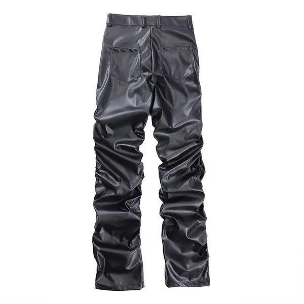 Japanese Brand Ishiguro x Aya Loose Ruched Casual PU Leather Pant Size US 32 / EU 48 - 6 Thumbnail