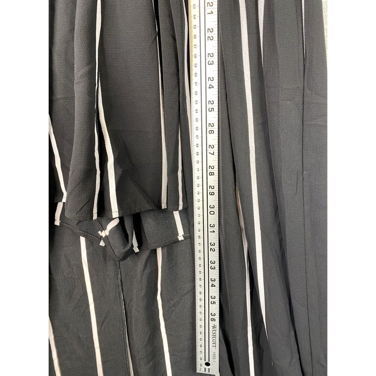 Vintage Haute Monde Maxi Dress Womens L Black Striped Open Keyhole Back Stretch Dress Size L / US 10 / IT 46 - 6 Thumbnail
