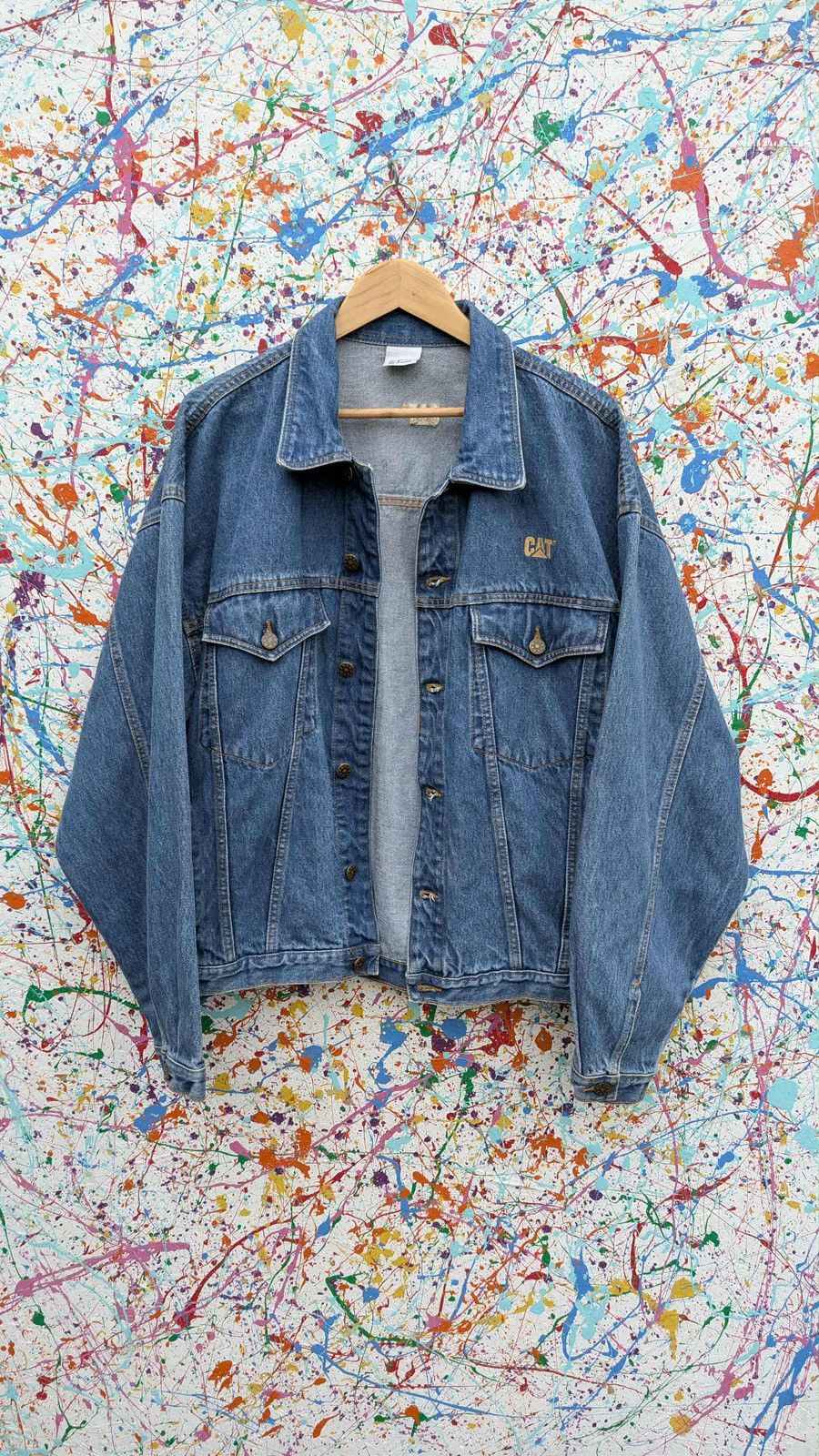 Caterpillar Vintage cat denim jacket caterpillar equipment 90s Large Size US L / EU 52-54 / 3 - 3 Thumbnail