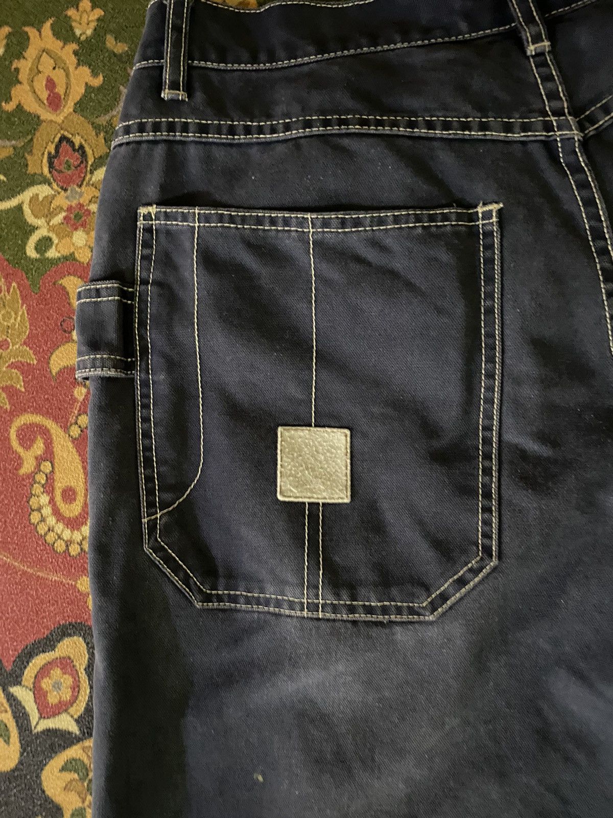 Old Navy × Vintage Vintage Old Navy Carpenter Baggy Blue Denim Size US 31 - 3 Thumbnail