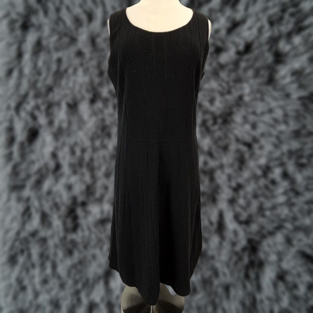 Talbots VINTAGE Talbots Knit Tank Dress 1X Plus Women Black Knee Length Classic Sleeveless Scoop Neck Pullover Dress Size 1X Women Accessories Clothing Size XL / US 12-14 / IT 48-50 - 1 Thumbnail