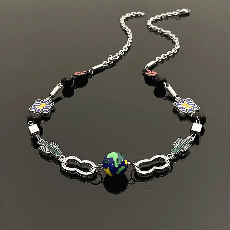 Jewelry Colorful World Art Classic Flame Necklace Size ONE SIZE - 1 Thumbnail