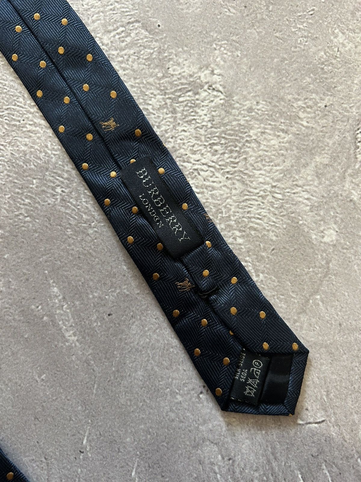Burberry × Designer Burberry Blue Polka Logo Print Pattern Silk Tie 57" Size ONE SIZE - 5 Thumbnail