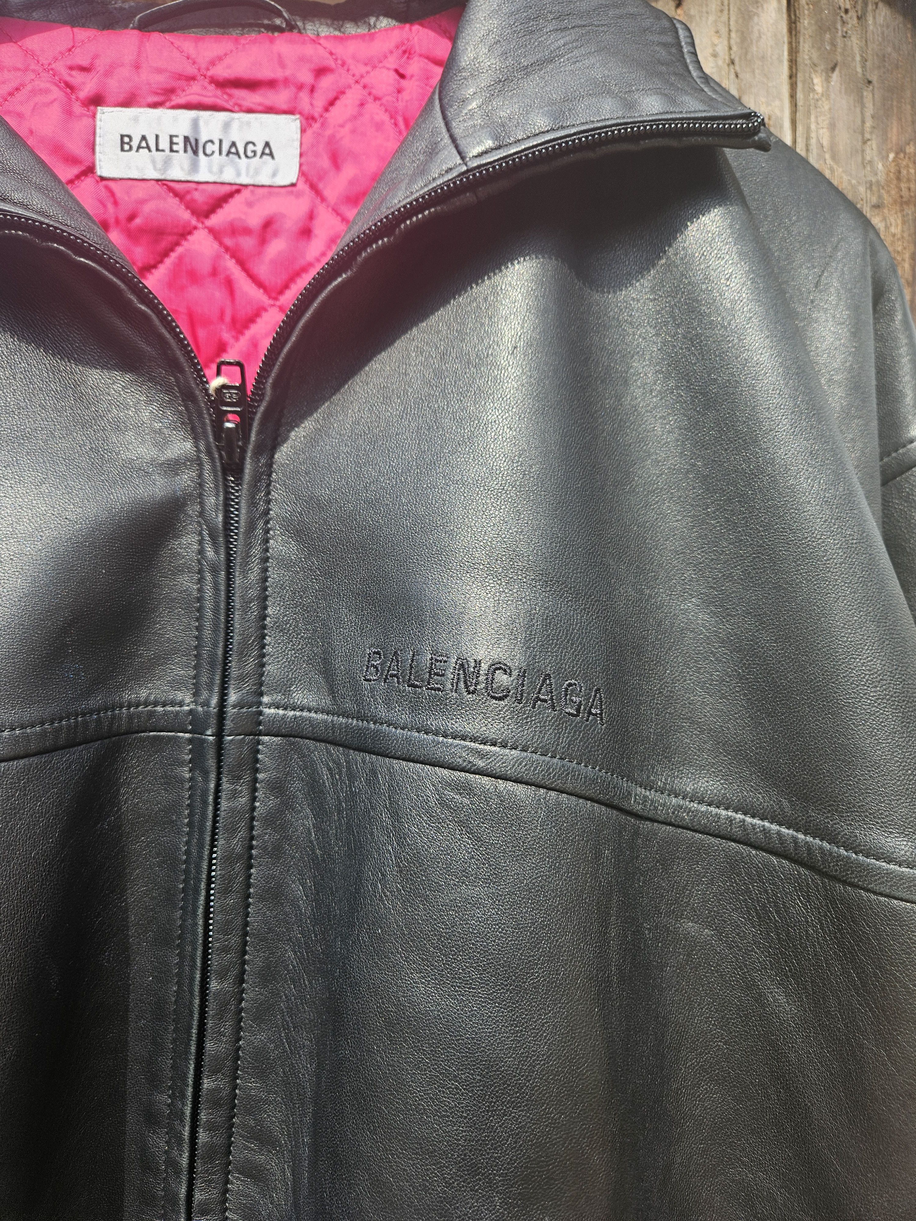Balenciaga Balenciaga Lamb Leather Red Quilted Zip Up Jacket Size US M / EU 48-50 / 2 - 2 Thumbnail