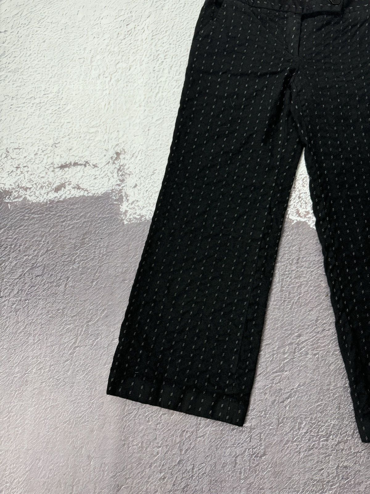 Armani Emporio Armani black wool striped wide bootcut pants Size 30" / US 8 / IT 44 - 4 Thumbnail
