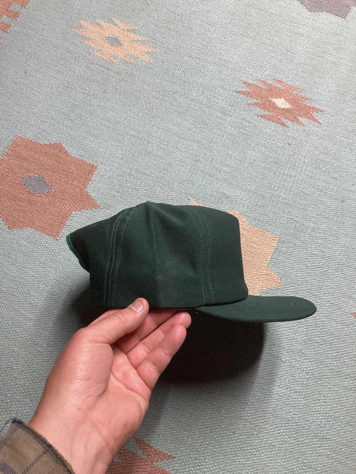 Vintage 80s SnapBack hat new era blank forest green made USA dupont Size ONE SIZE - 7 Thumbnail