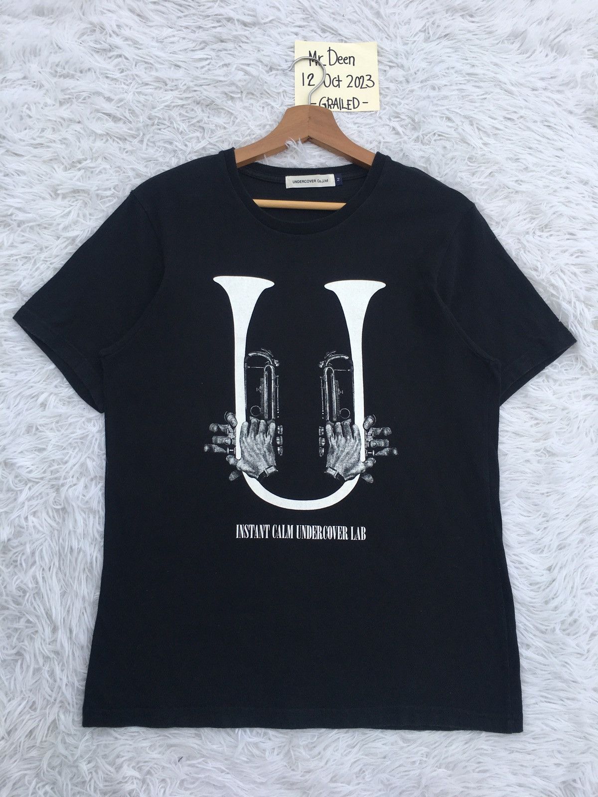 image of Jun Takahashi x Undercover Vintage Undercover Lab U Logo Tshirt in Black, Men's (Size Medium)