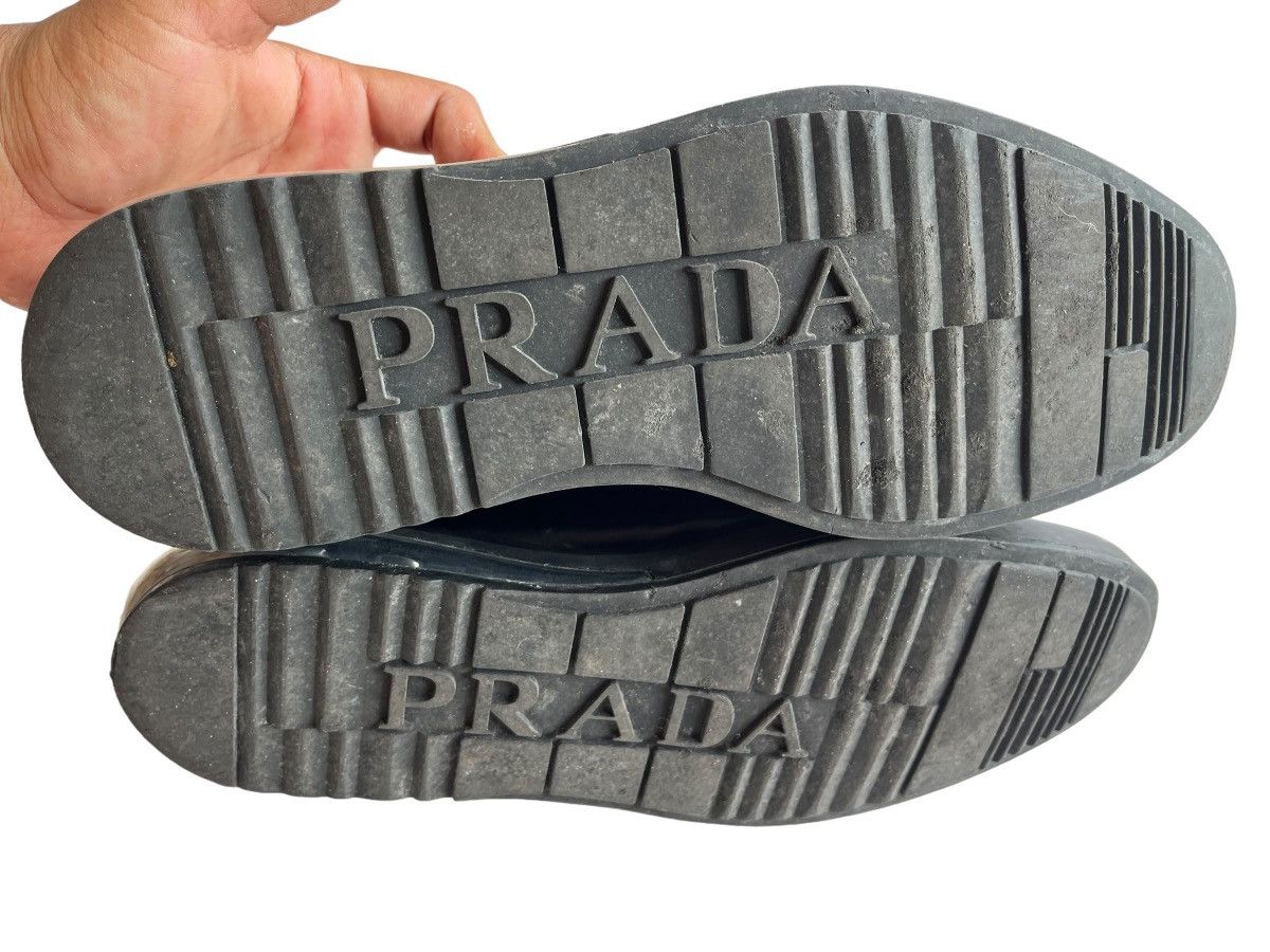 Prada Fancy Prada Oxford Wingtip Black Spazzolato Leather Size US 7 / EU 40 - 11 Thumbnail