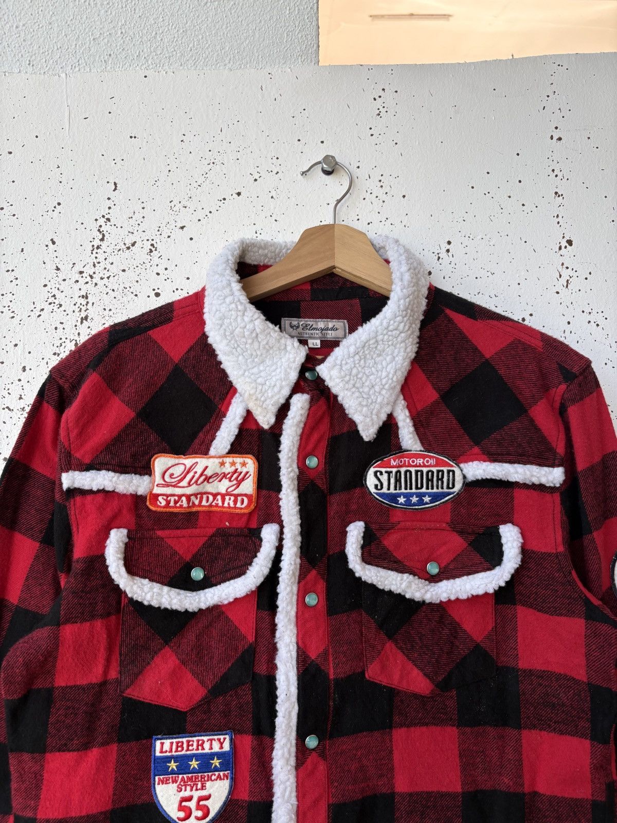 Japanese Brand Christmas Theme Sherpa Paneled Tartan Patches California USA Size US M / EU 48-50 / 2 - 2 Thumbnail