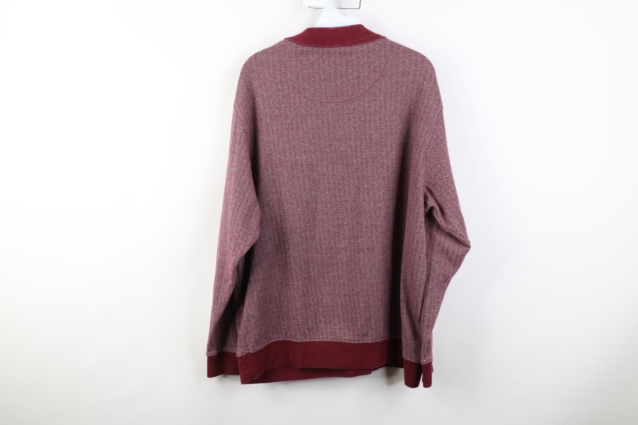 Vintage Vintage 90s Streetwear Herringbone Long Sleeve Pullover Polo Size US XL / EU 56 / 4 - 8 Thumbnail