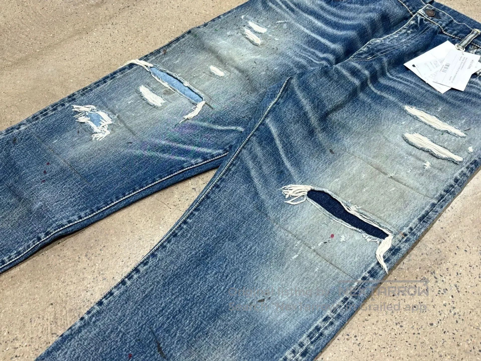 Visvim Visvim 19SS Journeyman Tacked Crash Denim Pants. Size US 34 / EU 50 - 3 Thumbnail