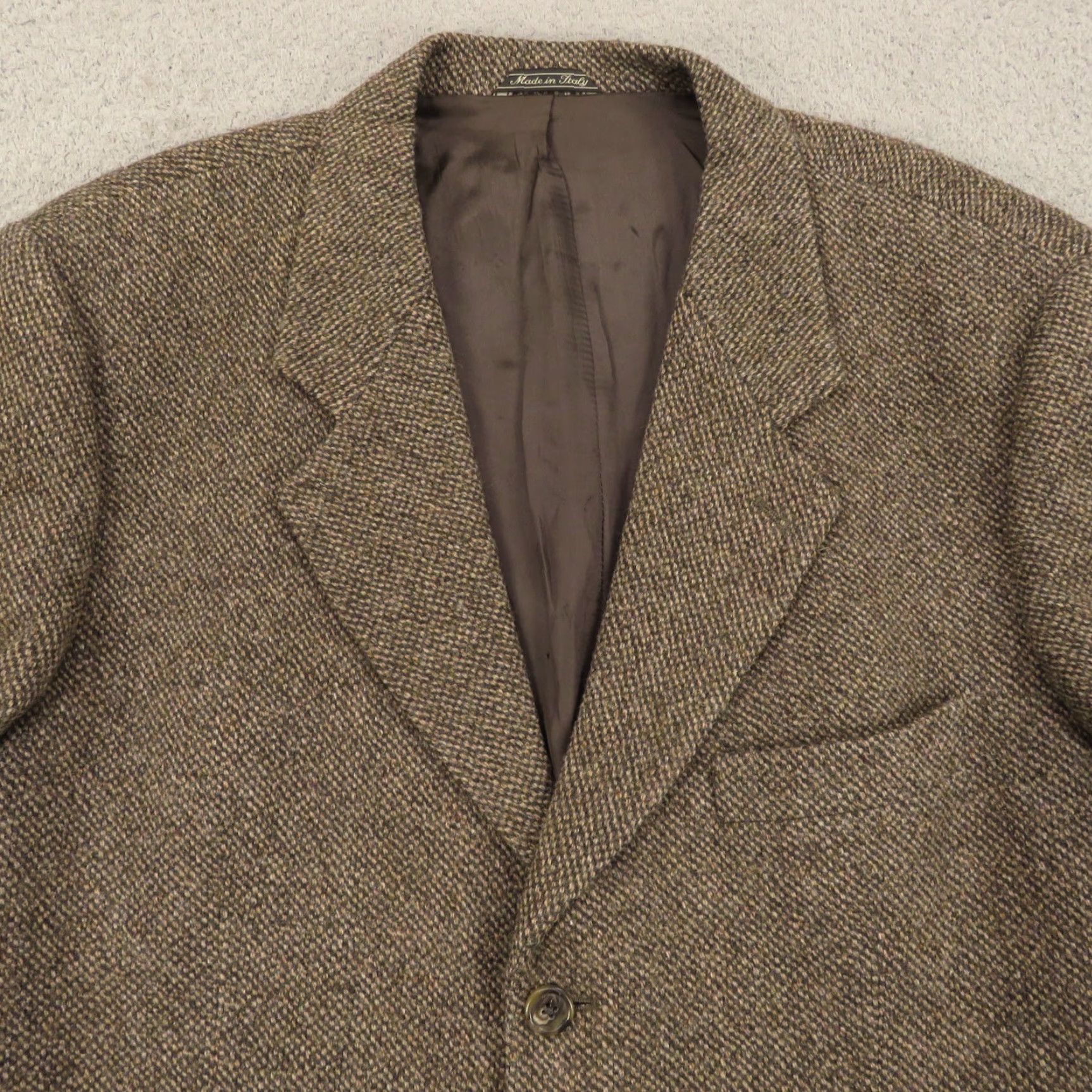 Banana Republic VINTAGE Banana Republic Blazer Jacket 44R Tweed Sport Coat Made in Italy Wool Nylon Men Regular Brown Size 44R - 5 Thumbnail