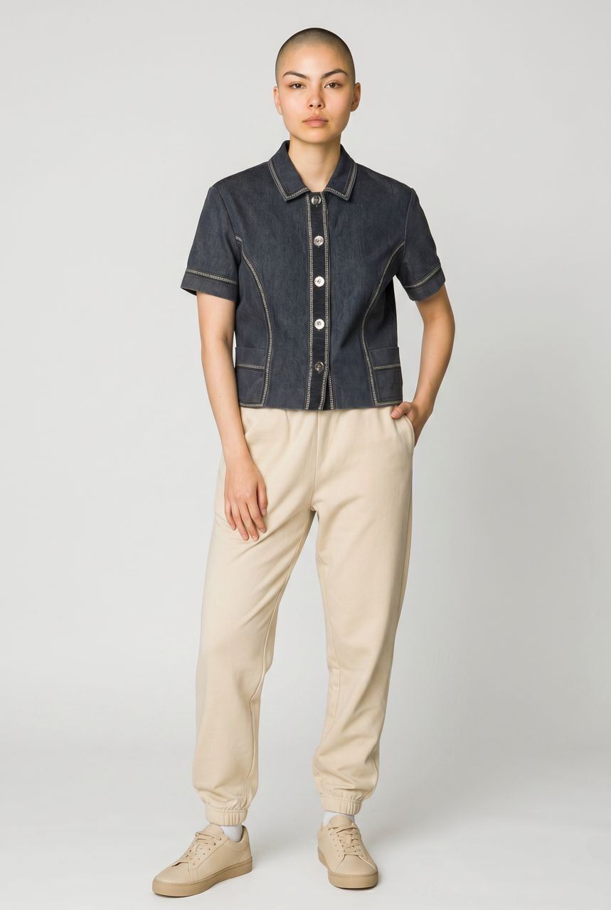 Salvatore Ferragamo Vintage Salvatore Ferragamo Cropped Button Top Contrast Size M / US 6-8 / IT 42-44 - 1 Thumbnail