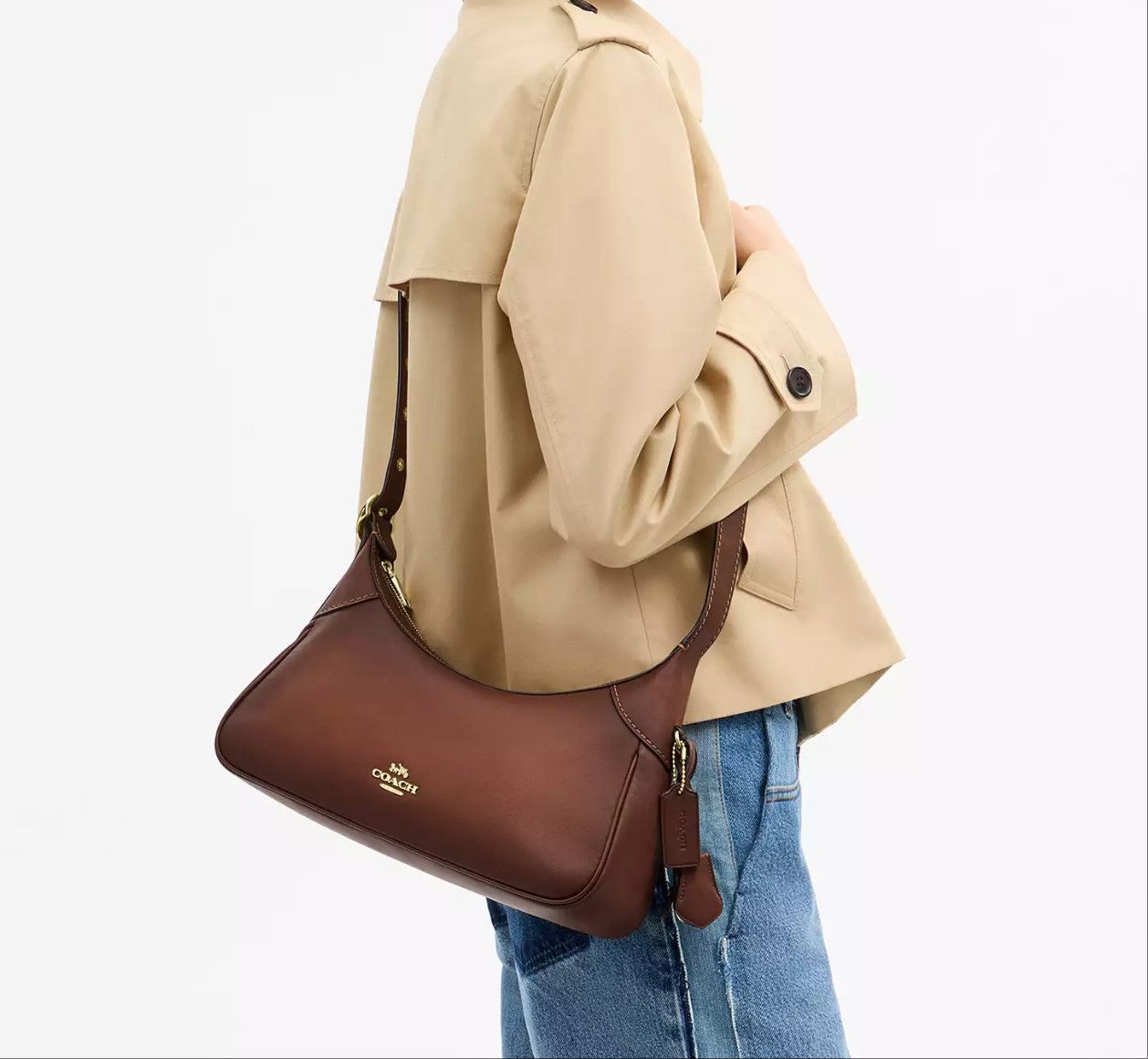 Coach Ella Small Shoulder Bag CDY38 Gold/Redwood Size ONE SIZE - 9 Thumbnail