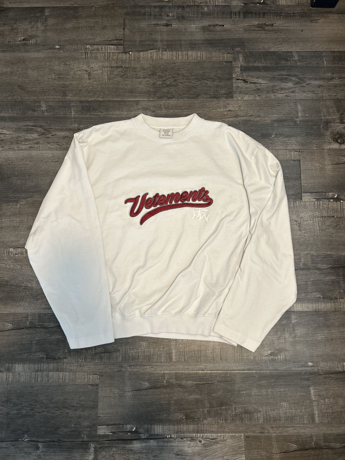 image of Vetements Bro Crewneck in White, Men's (Size Small)