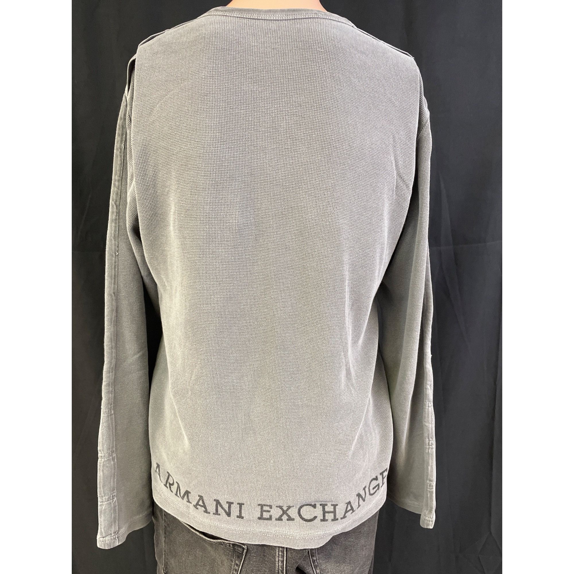 Armani Exchange Armani Exchange Men's Gray Pull over 3 button T-shirt/sweate Size US M / EU 48-50 / 2 - 2 Thumbnail