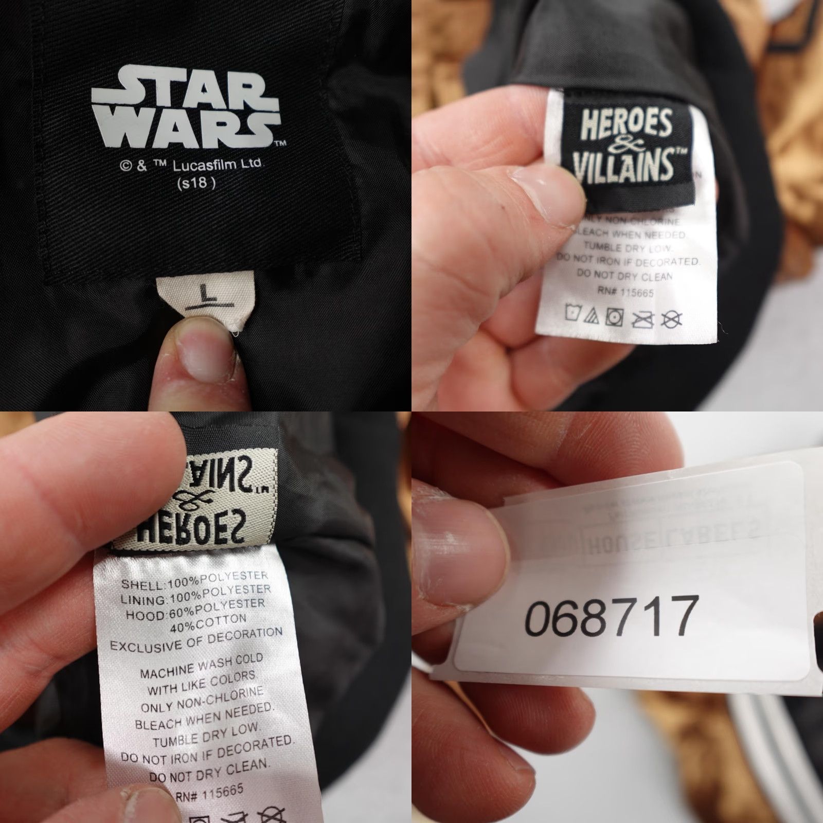 Star Wars Star Wars Jacket Mens Large Gold Endor Scout Trooper Satin Bomber Hooded Coat Size US L / EU 52-54 / 3 - 9 Thumbnail