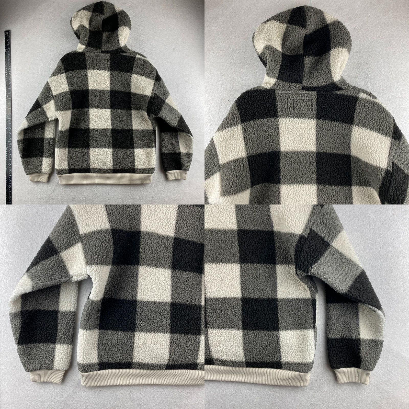 American Eagle Outfitters American Eagle Hoodie Womens Medium M Black White Colorblock Sherpa Pullover Size M / US 6-8 / IT 42-44 - 9 Thumbnail