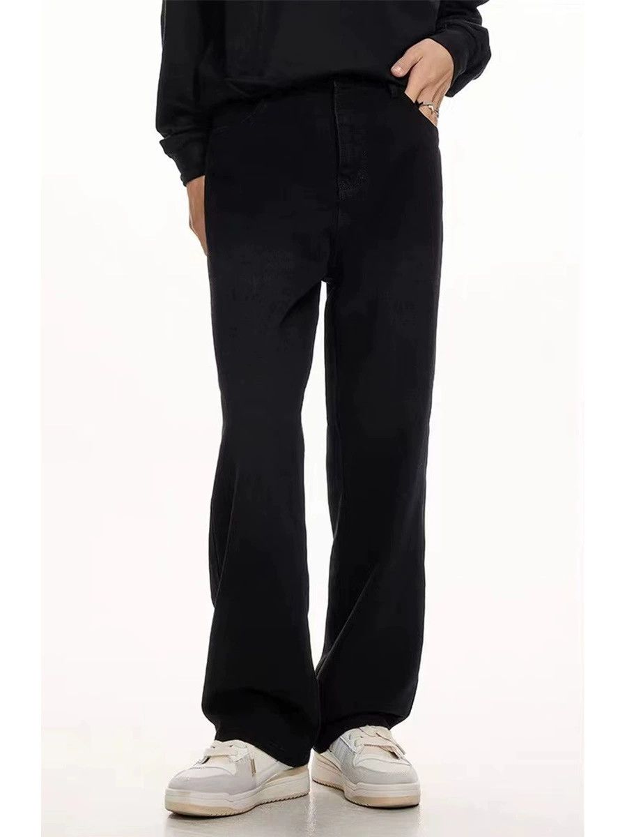 Japanese Brand High street men's loose straight casual cleanfit black jeans Size US 32 / EU 48 - 3 Thumbnail